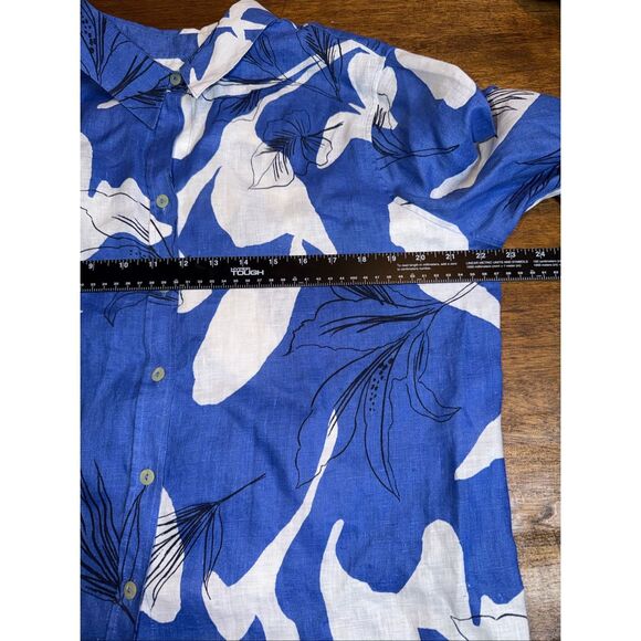 Chico's LINEN Floral Tropical Button Up Blouse - Picture 4 of 6